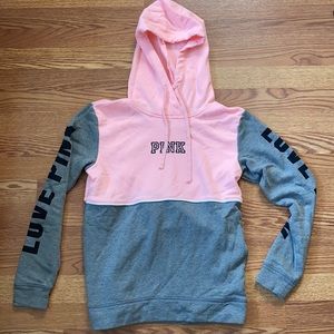 PINK pink and grey hoodie